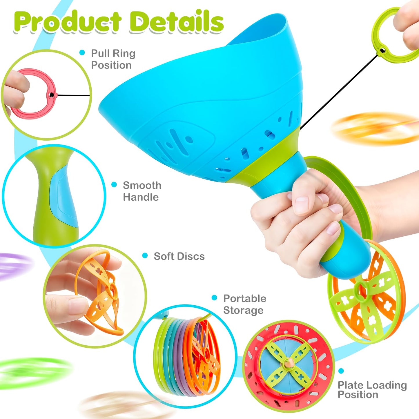 Birebebys Outdoor Toys for Kids Ages 4-8, 3 Packs Flying Catching Game, Outside Manual Capture Chasing Toys for Ages 3-7, Fun Family Games for Boys Girls Ages 2 3 4 5 6