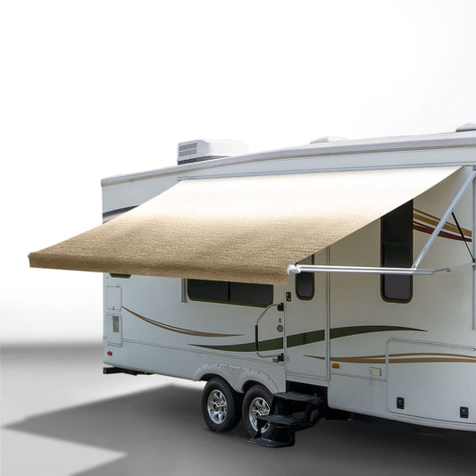 RecPro RV Awning Fabric Replacement 20 Foot Camper Awning | Tan | Width Size Options | 8' (96") Length | Heat Sealed | 3 Year Warranty (20 Feet, Actual 19' 1")