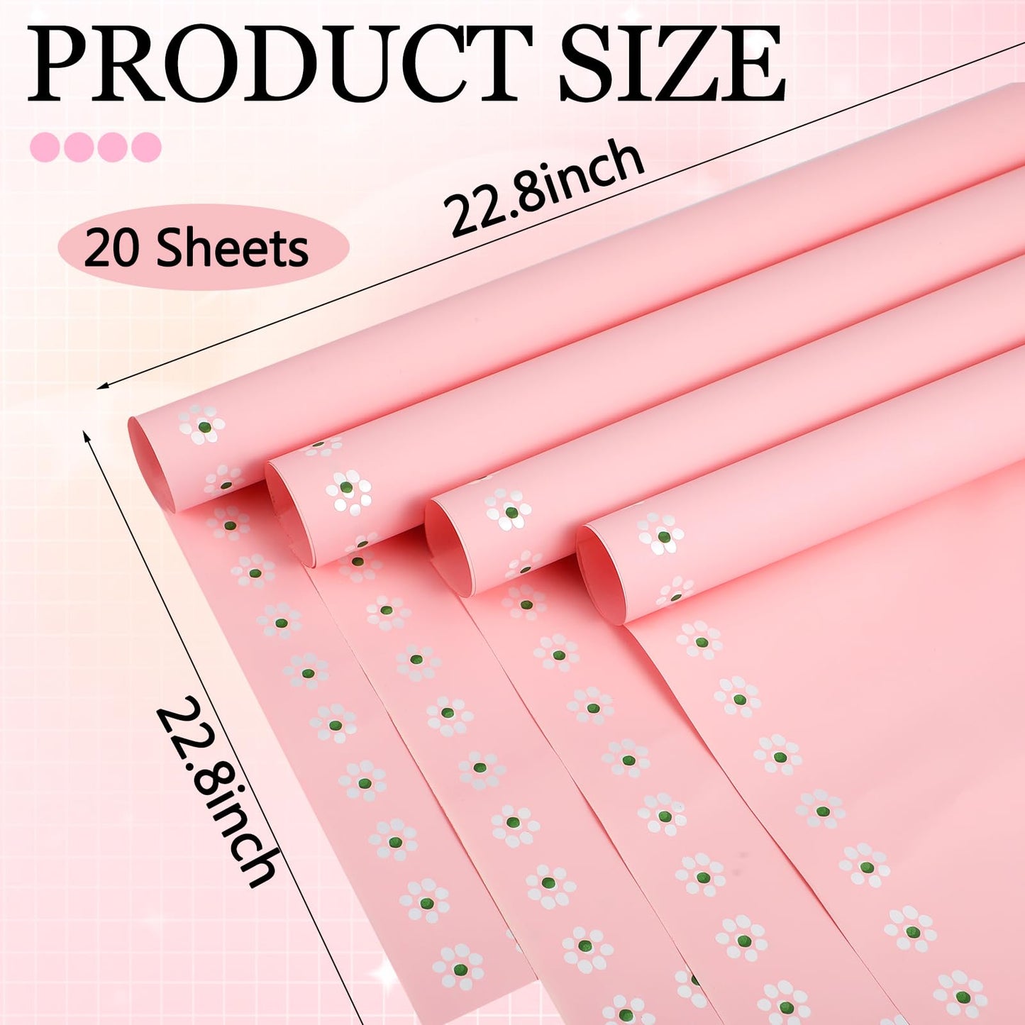 Fullhawl 20 Sheet Mexican Bouquet Wrapping Paper Flower Bouquet Waterproof De Barro Wrapping Paper for Cielito Lindo Party Baby Shower Mother's Day Floral Gift Wrap DIY Wedding Birthday(Pink)