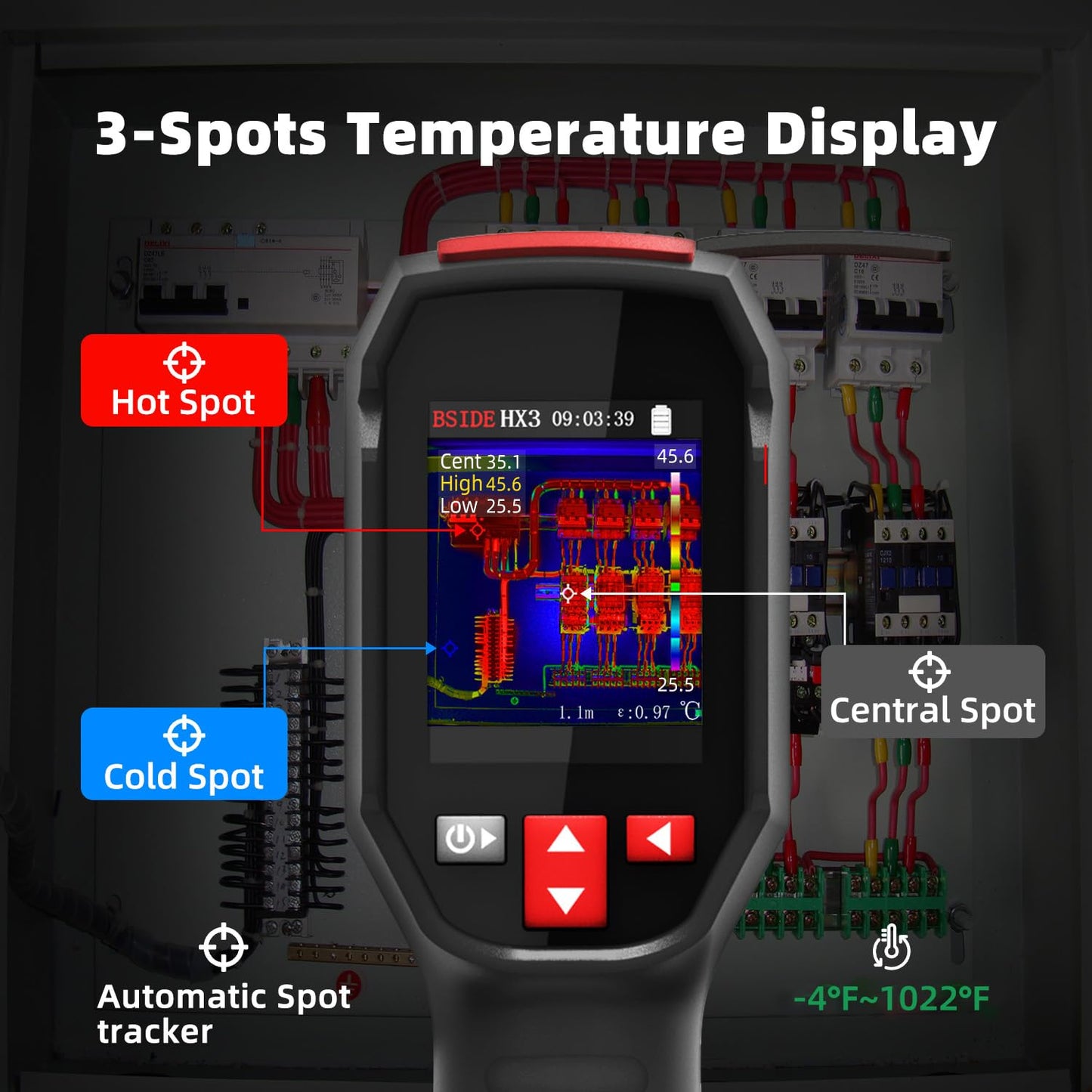 BSIDE Thermal Imaging Camera 240×240 Resolution 15 Color Palettes Infrared Thermal Camera -4°F to 1022°F 25Hz Rechargeable Handheld Thermal Imager with Laser Pointer 50°FOV for Home Inspection HVAC