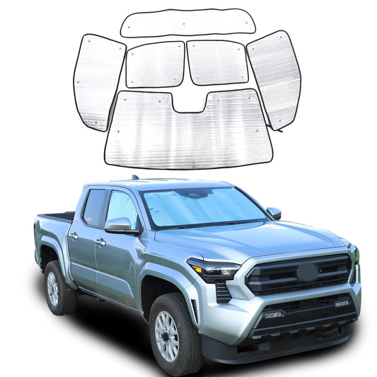 Windshield Sunshade with Suction Cup All Window Compatible with Toyota Tacoma 2024 2025 2026, UV Ray Reflector Sun Shade Visor Shield Shade