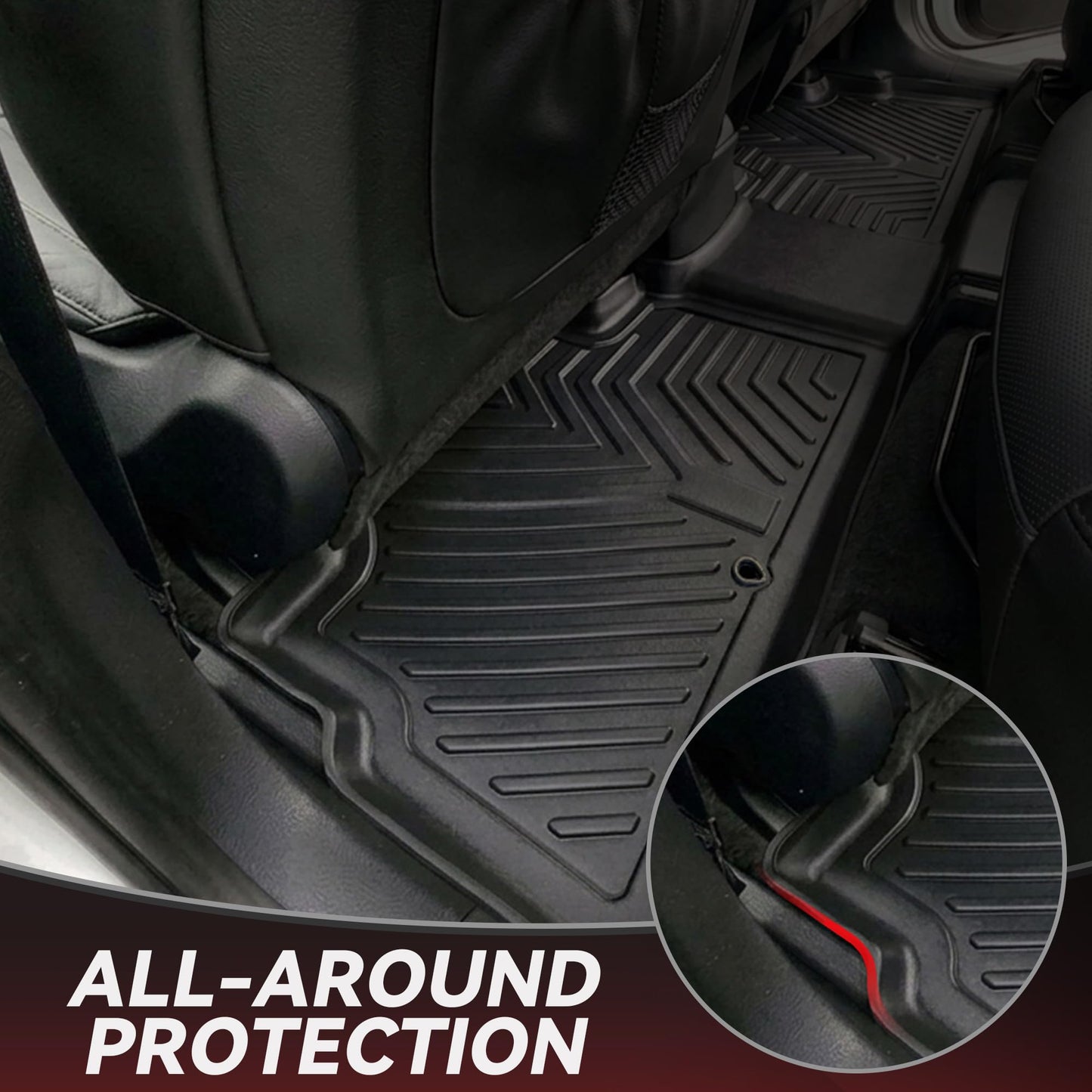 YITAMOTOR Floor Mats for Kia Telluride 7&8 Seats 2020-2025, Custom Fit All Weather TPE Rubber Mat, Kia Telluride Accessories Floor Liners Full Set, 1st & 2nd & 3rd Row & Backrest Mats & Cargo Liner