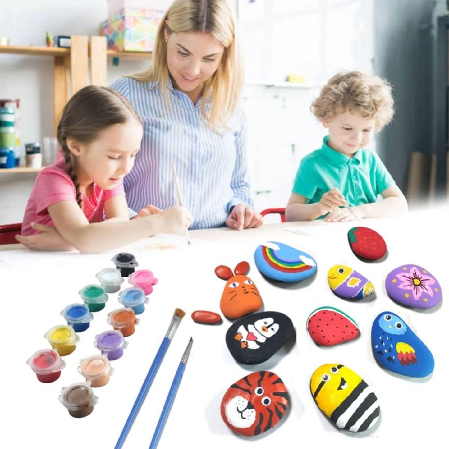 Lifetop 30PCS Painting Rocks, 2"-3" Inches DIY Rocks Flat & Smooth Kindness Rocks for Arts, Crafts, Decoration, Natural River Rocks for Painting,Hand Picked for Painting Rocks
