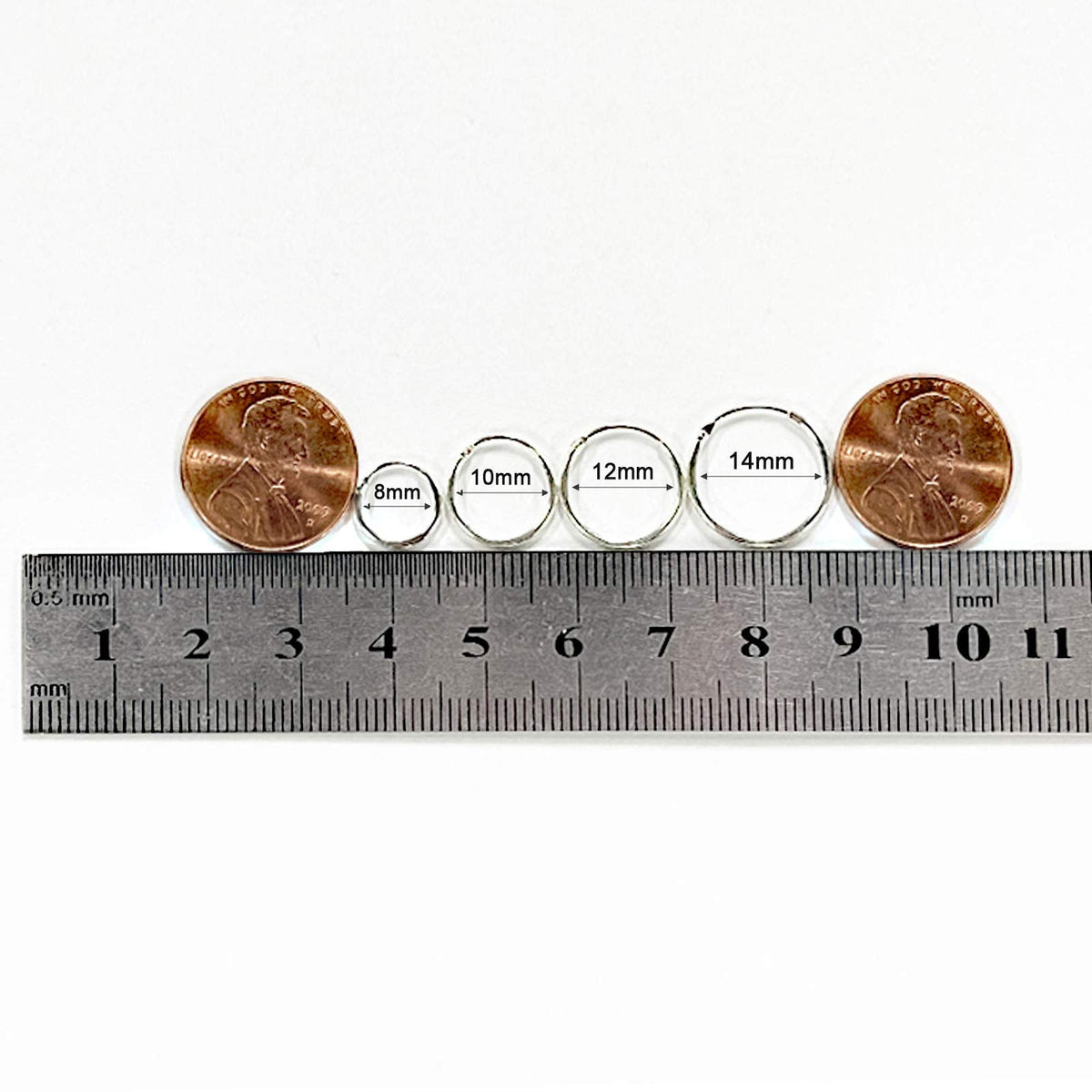 EPIRORA Silver Hoop Earrings - 4 Pairs of Hypoallergenic 925 Sterling Silver Cartilage Small Hoop Earrings for Women & Men(10mm &12mm)