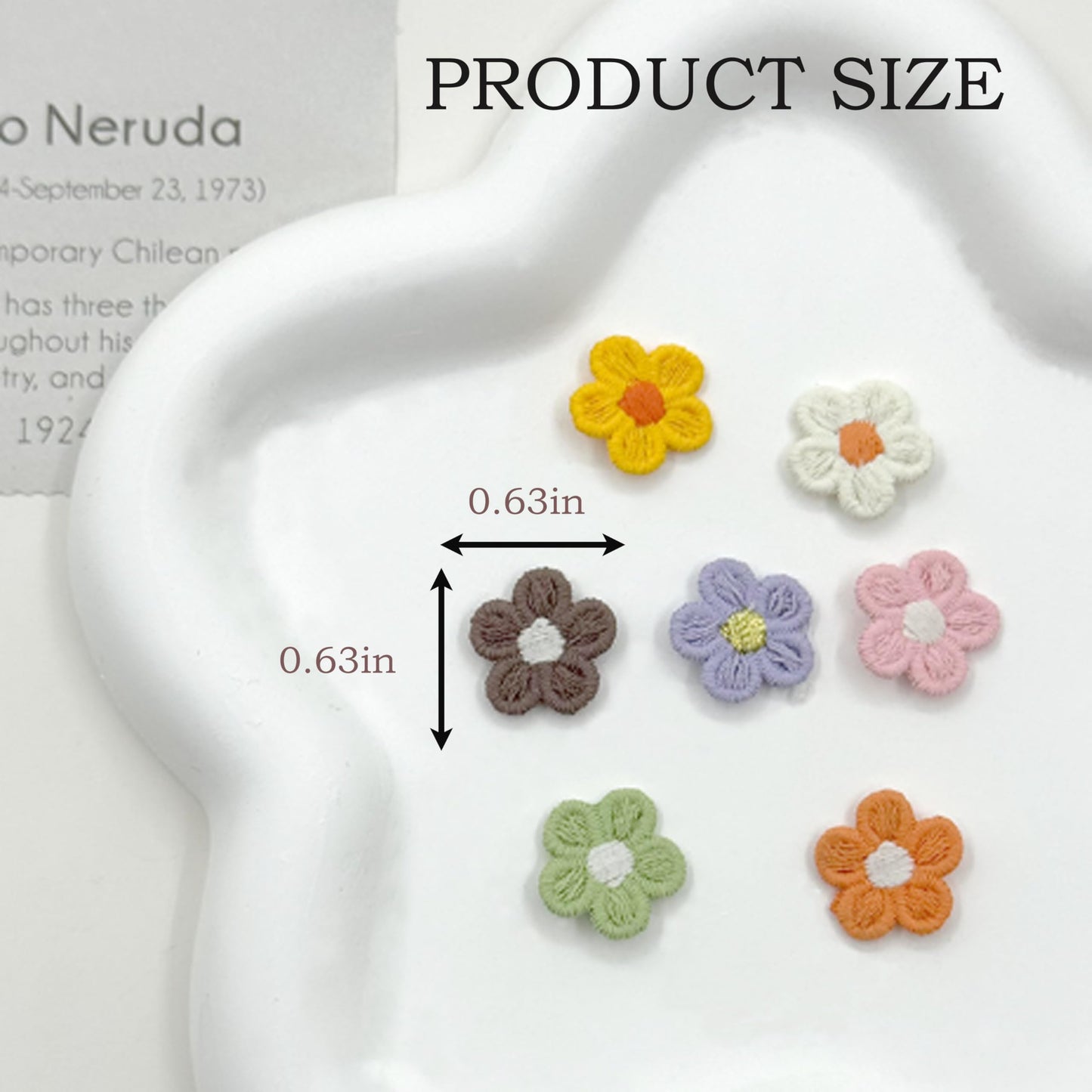 HMDIUM Crochet Flowers, 100Pcs，Handmade Puff Yarn Embellishments for DIY Crafts, Hair Headbands, Hats, and Clothing Accessories - Add a Unique Touch to Your Scrapbooking Projects