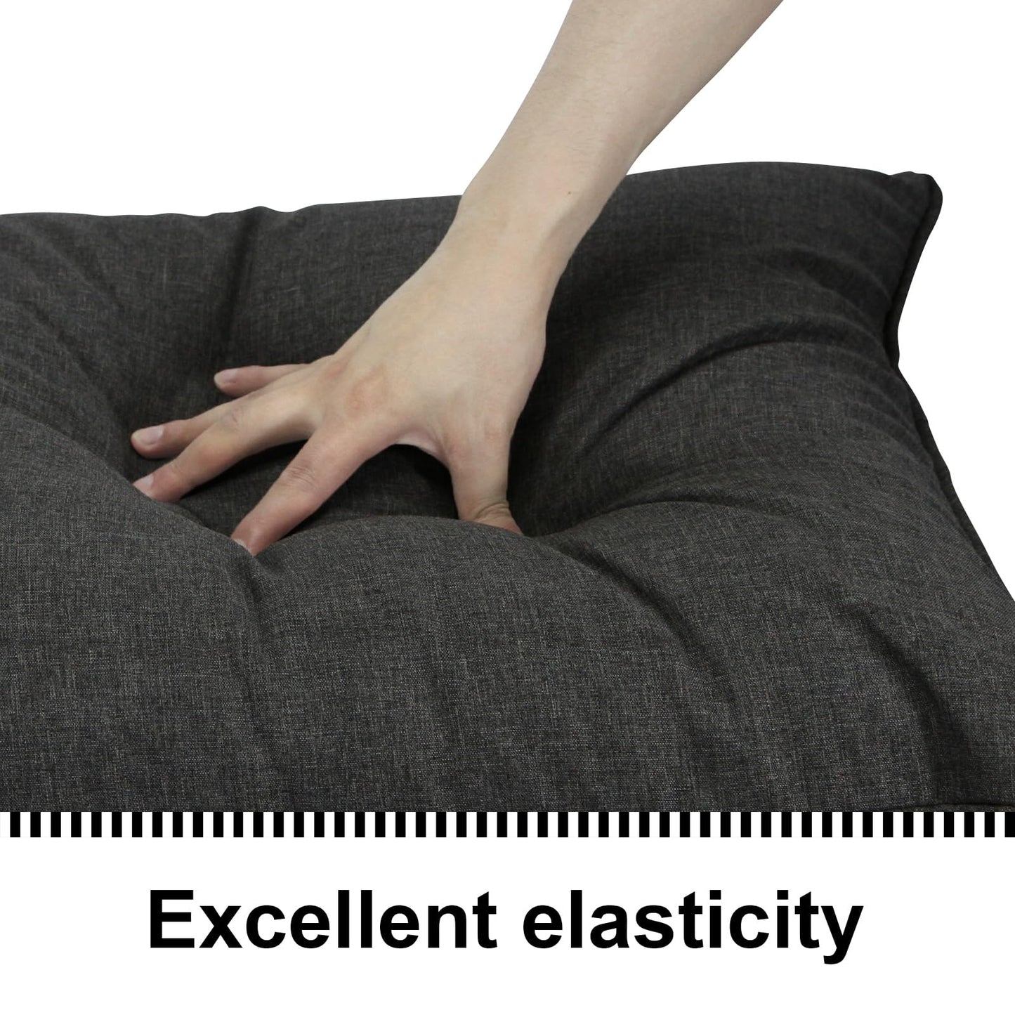 Outdoor Loveseat Cushion Set 44'' x 24'', Outdoor Cushions for Patio Furniture with Fastness Cover, Water Repellent Outdoor Seat Cushion and Couch Back Cushions for Bench, and Swing (Solid Dark Grey)