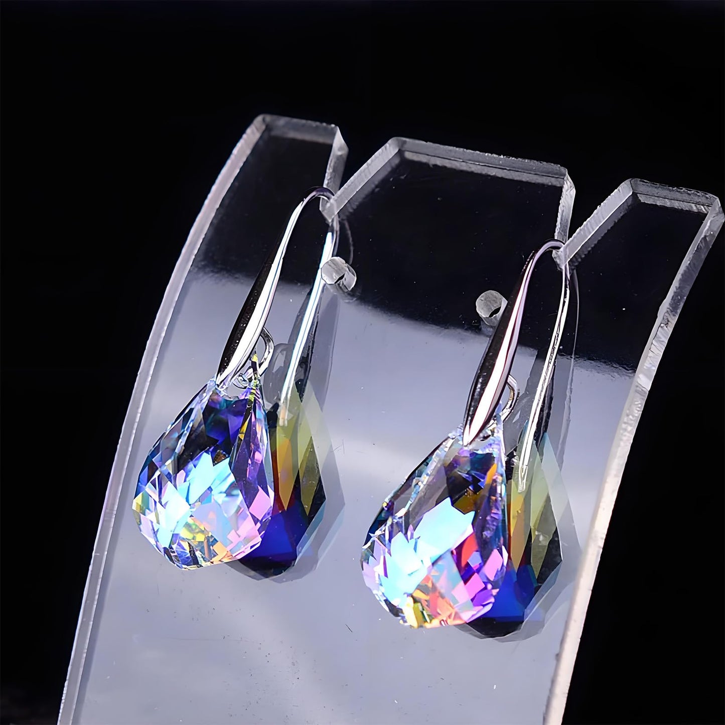 2Pcs Quartz Stone Earrings for Women Crystal Sparkling Dangle Earring Trendy Jewelry Birthday Gifts for Women