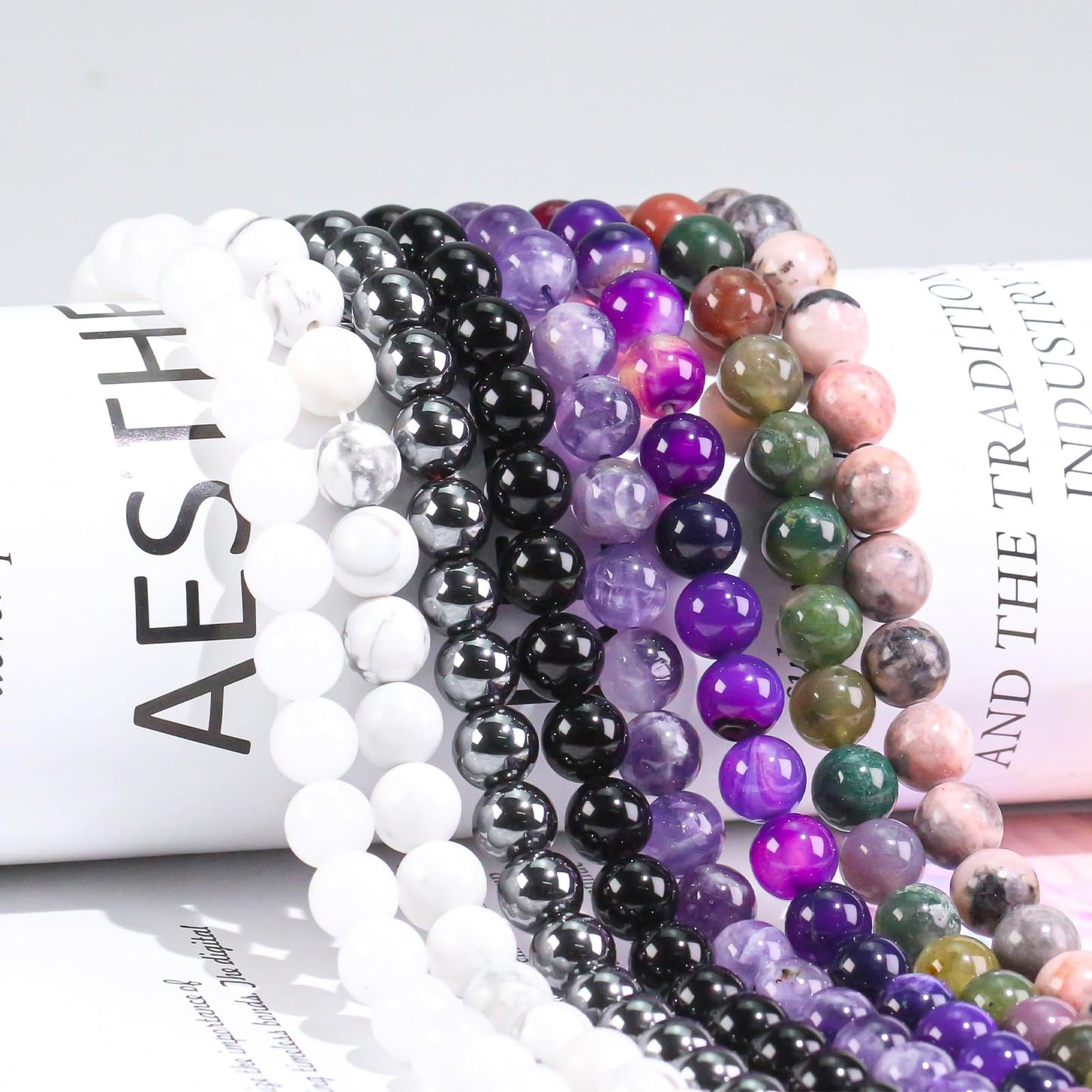 6mm Natural Amethyst Gemstone Round Loose Beads for Jewelry Making Chakra Crystal Stone Beads for Bracelets Necklace Earrings Making Supplies (60-62pcs/Strand)
