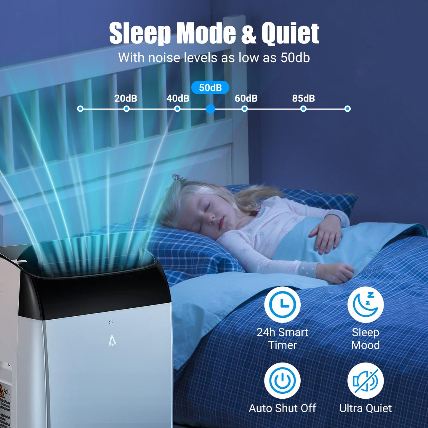Hipicute 14000 BTU Portable Air Conditioners with Remote Control, 3-in-1 Free Standing Cooling AC Unit with Fan & Dehumidifier, Cools Room up 750 Sq. Ft, 24H Timer, Window Mount Exhaust Kit