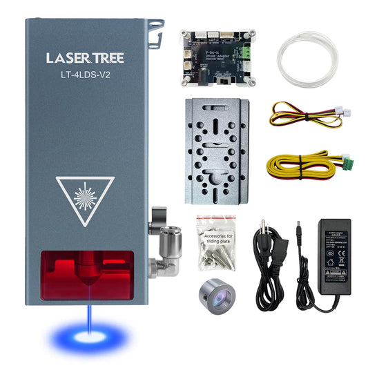 LASER TREE Laser Engraver Module, 20000mW(20W) Output Optical Power, Laser Engraver Cutter Module with Air Assist, High Accuracy Quad-Compression Spot Laser Head, Engraving 340+ Colors On Metal Steel