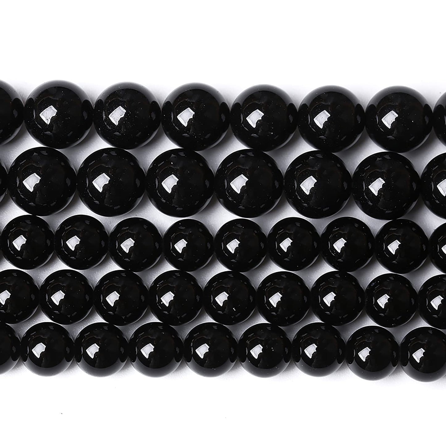8mm 45PCS Natural Black Onyx Agate Round Loose Spacer Beads for Jewelry Making DIY Craft Bracelet 1 Strand 15"