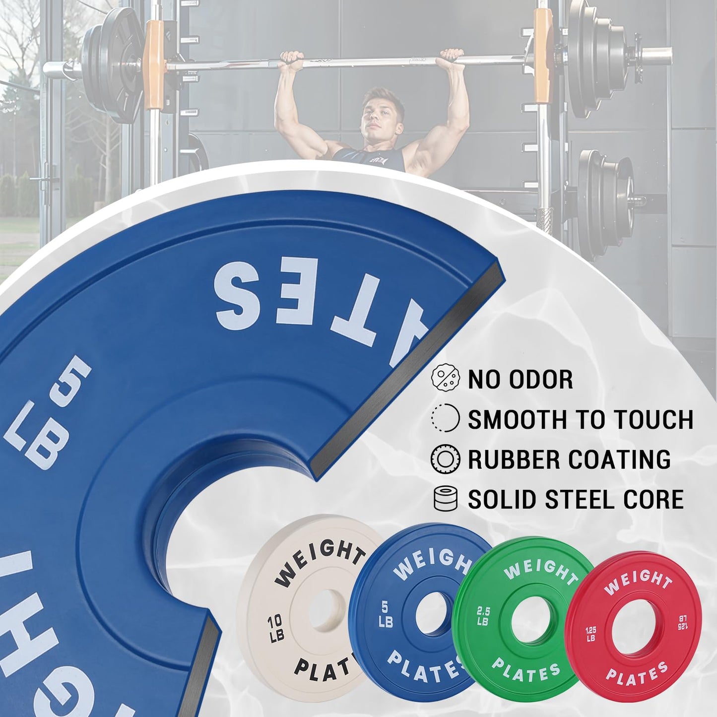 Garvee Red 1.25 LB Pairs Change Plates Set 2 in Fractional Weight Plates for Beginners,1.25-10 LBS Pairs 17.5 LBS 37.5 LBS Plate Set Rubber Coating & Steel Core