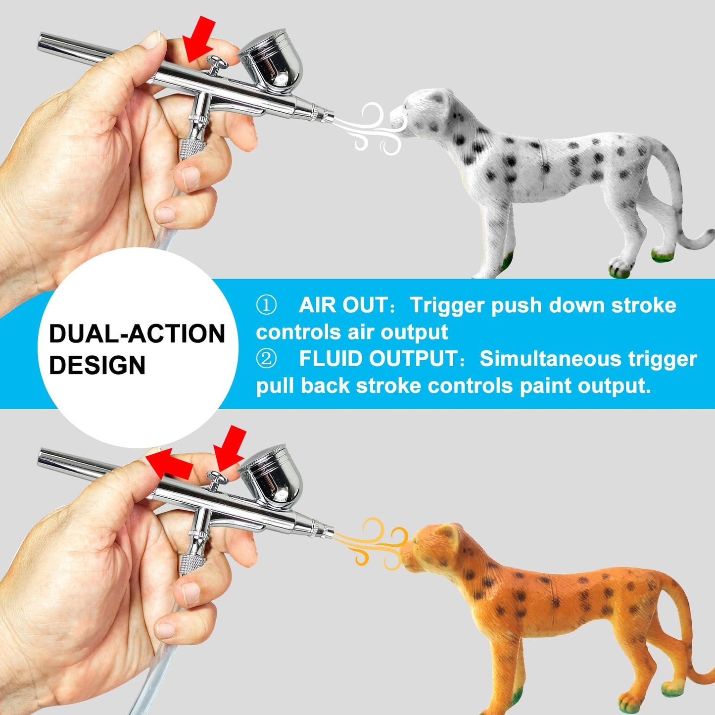 Air Brush 0.3mm Gravity Feed Dual-Action Airbrush Paint Spray Gun Kit Set Airbrush Kit Air Brush Painting Set for Nails Painting Art Craft