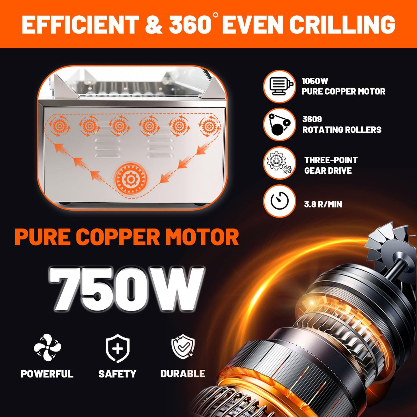 Sovtekr Hot Dog Roller Machine, 5 Rollers 12 Hot Dog Capacity 750W Stainless Dual Temp Control Glass Acrylic Hood, Bun Warmer Shelf Removable Drip Tray, ETL Certified - Commercial & Party Use