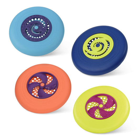 B. toys – Flying Disc Set – 4 Colorful Flying Discs – Outdoor Sports & Games for Kids – Discs Set for Backyard, Park, Beach – Disc – Oh – 4+ Years