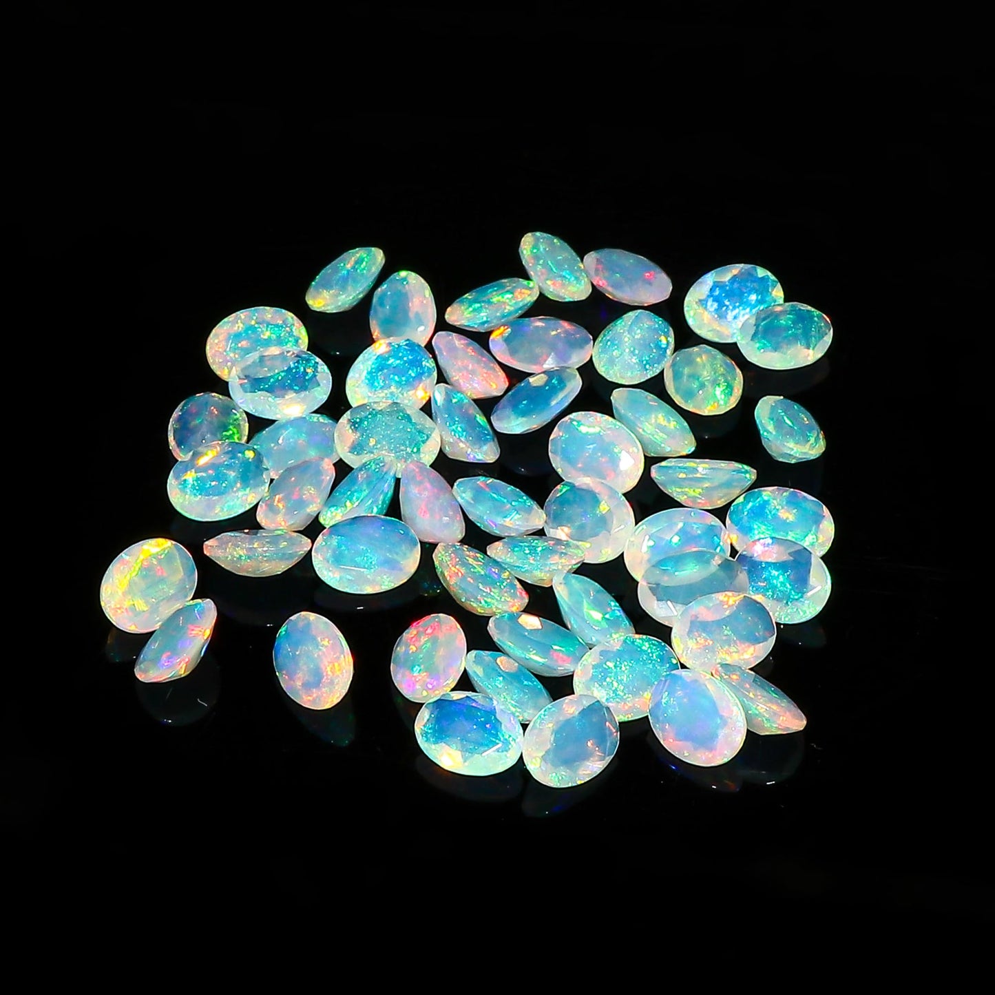 2 Pcs, 8X6 MM, YASHEE Natural Ethiopian Opal,Briliant Cut, Oval Shape, Jewelry Making Supply, Chakra Energy Healing Gemstone, Real Crystal, october Birthstone, Wholesale deal