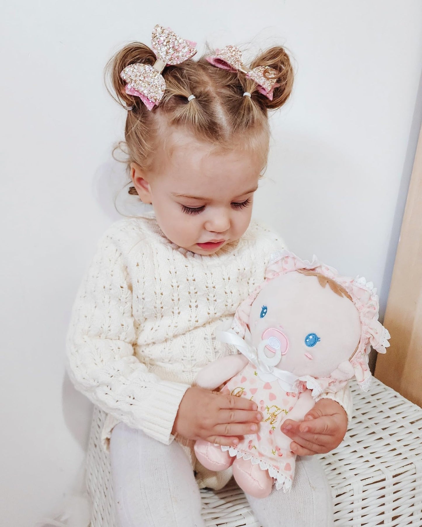 LeyaDoll Soft Baby Doll Toys (9''), My First Baby Rag Doll for 1 Year-Old Girl Birthday Gift, Christmas Plush Toys Gift for Toddler Kids Infants-Cherry Baby