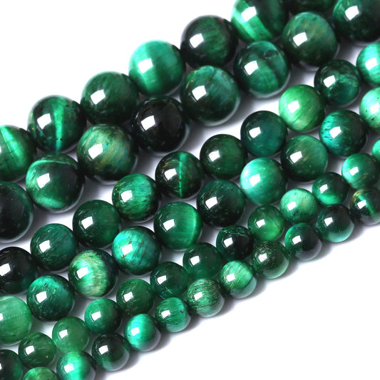 36PCS 10MM AAA Green Tiger Eye Stone Beads Natural Gemstone Bead Crystal Healing Energy Jewelry Making DIY 15 inches