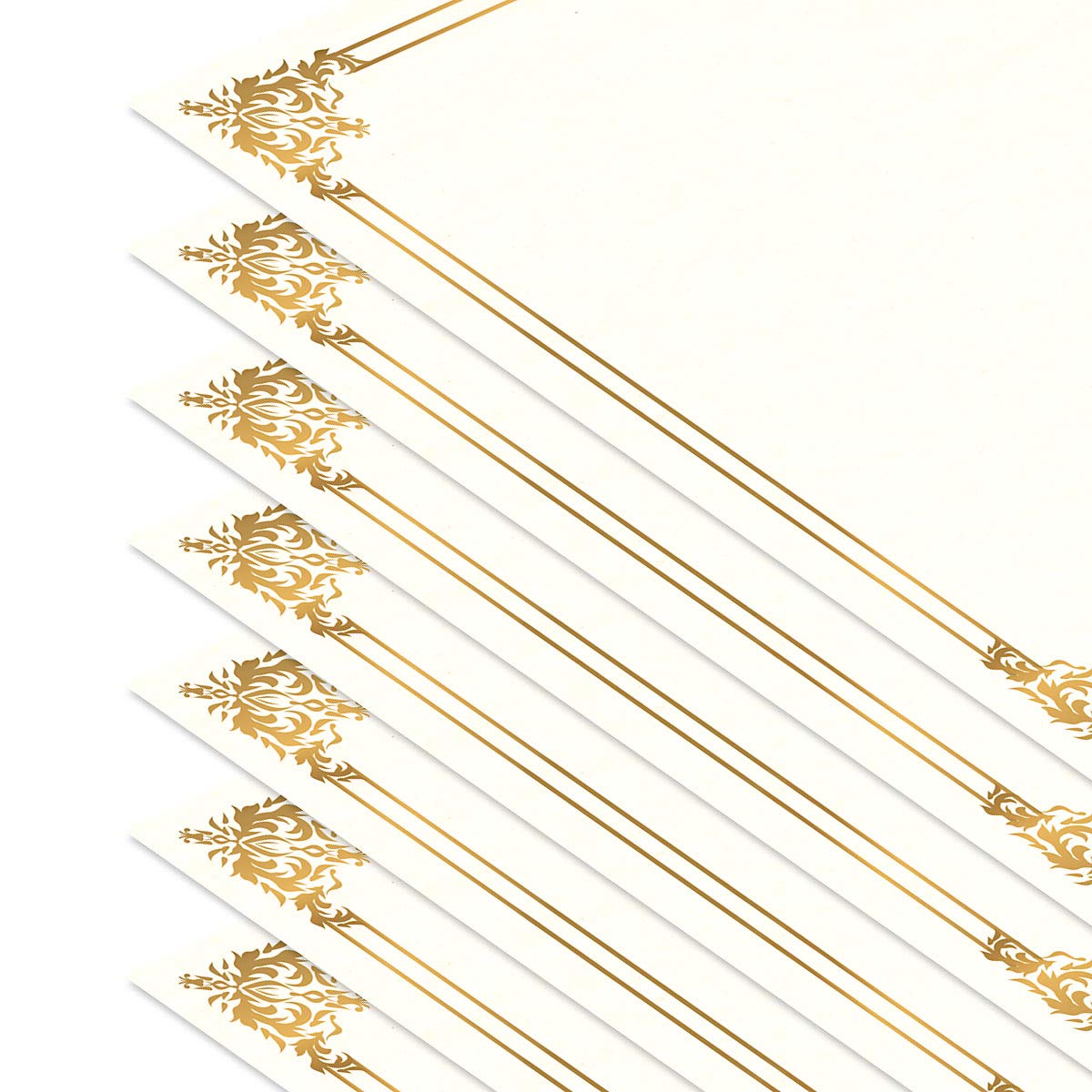 Empire Gold & White Parchment Certificate Papers - Pack of 25, NOT FOIL Laser & Inkjet Printer Compatible, for Office, Business Awards, Graduation, School Diplomas, 8-1/2" x 11" on 60 lb. Text Stock