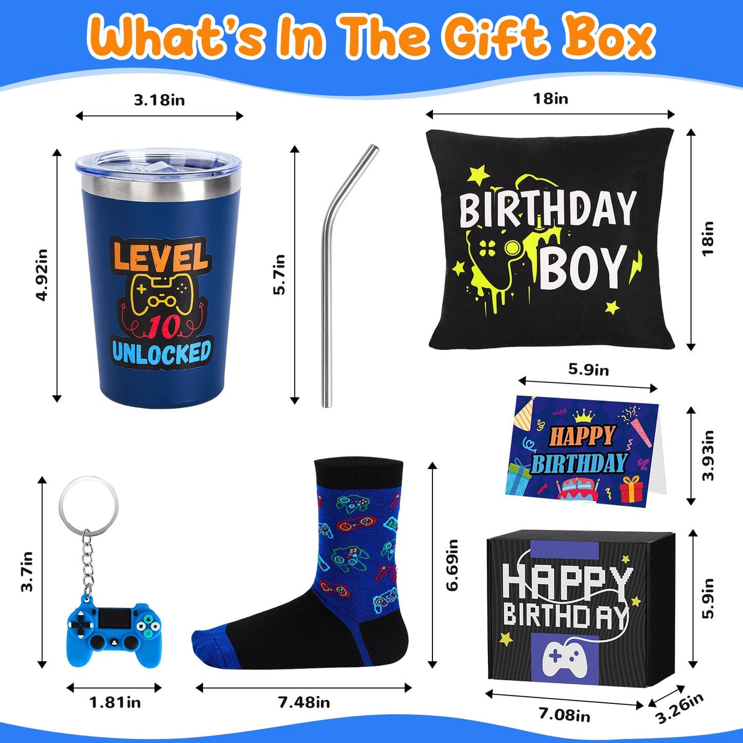 Splandiant 10 Year Old Boy Birthday Gift Ideas, Funny Gamer Birthday Gift Set for 10th Boys, Ten Gamepad Gifts Ideas for Boys Son Grandson Nephew Friend Video Game Lovers