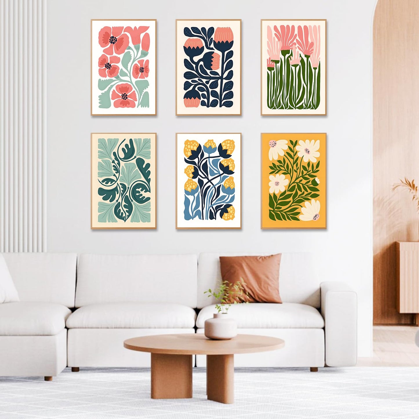 6 Pack Paint by Numbers Kit for Adults Beginner, Flower Adult Paint by Number Kits on Canvas Without Frame, Easy Flowers DIY Acrylic Oil Painting by Numbers Kits, Perfect for Home Decor 8x12 Inch