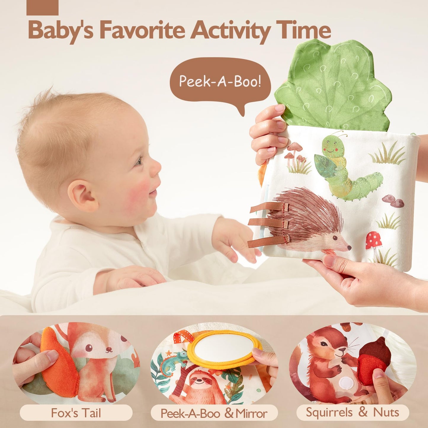 hahaland Baby Books 0-6 Months, Tummy Time Sensory Baby Toys and Baby Tissue Box Toy - Silicone Baby Toys 6-12 Months, Baby Shower Birthday Gifts for Boys Girl