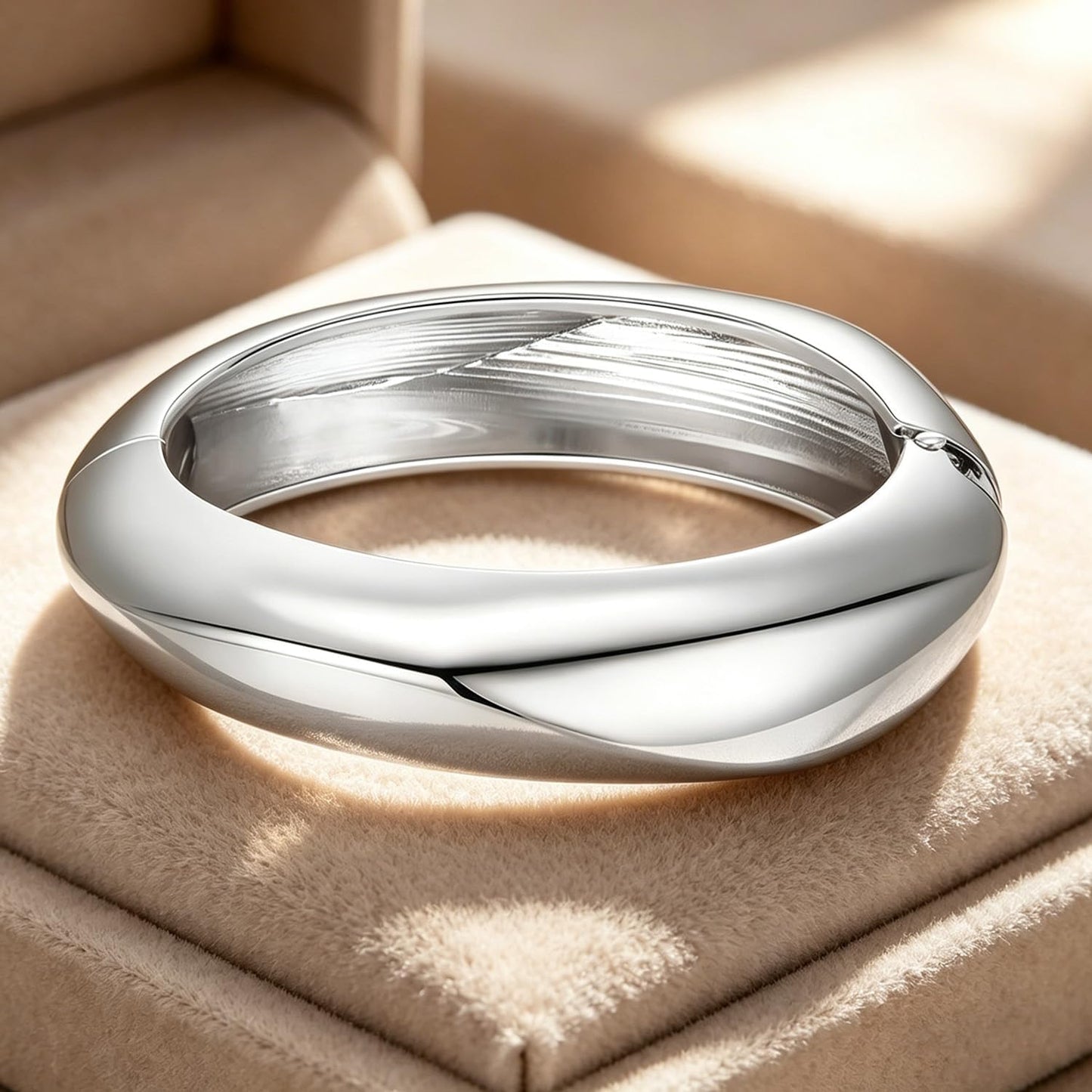 MTINEAPS Gold Bangle Bracelets for Women Teens Trendy Chunky Adjustable Twist Cuff Bracelet Jewelry Gifts (Silver - Style B)