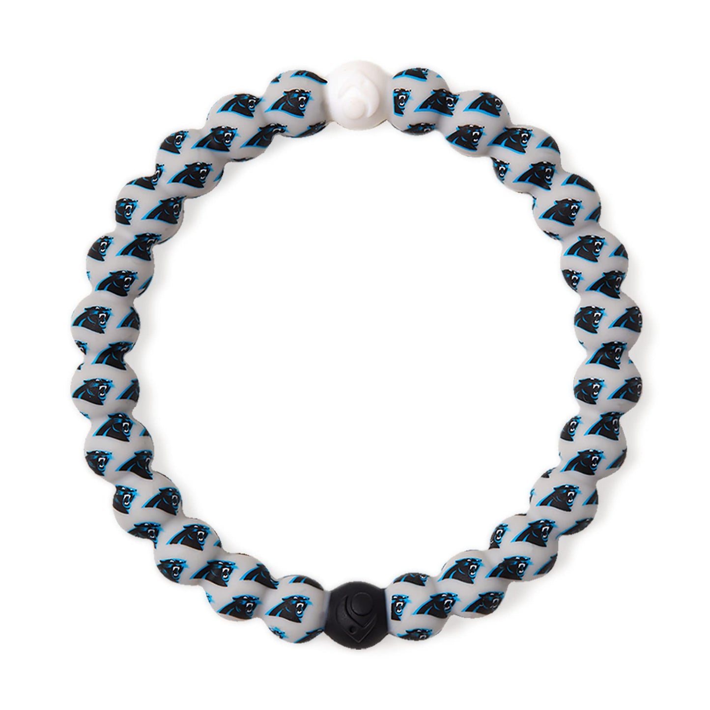 Lokai Silicone Beaded Bracelet for Men & Women, NFL Football Collection - Carolina Panthers, Logo, Large - Silicone Jewelry Fashion Bracelet Slides-On for Comfortable Fit