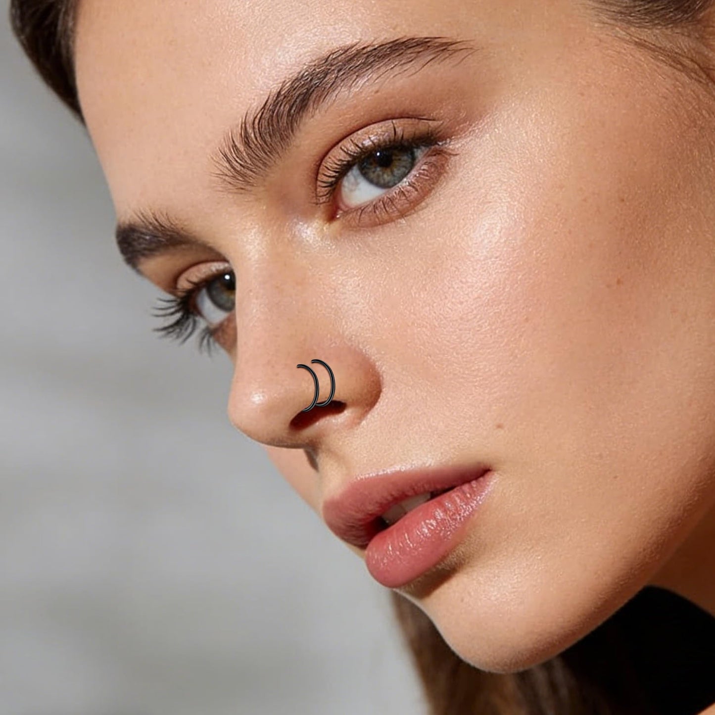JFORYOU FORYOU Fake Nose Ring Fake Septum Fake Nose Piercing Rings for Women Faux Nose Piercing Clip on No Pierced Non Piercing Faux Body Piercing Jewelry for Women Men