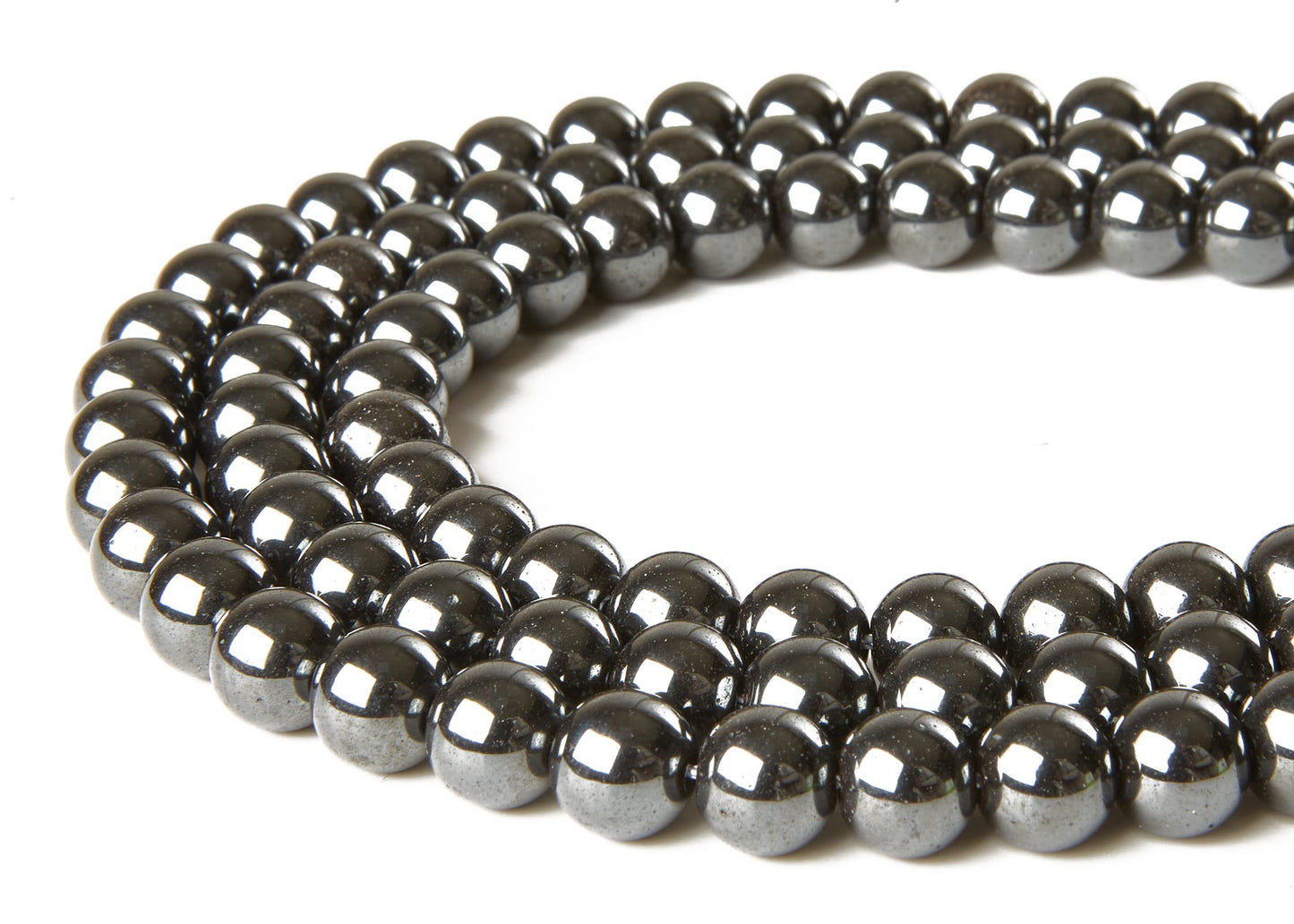60pcs 6mm Black Hematite Beads Natural Gemstone Beads Round Loose Beads for Jewelry Making