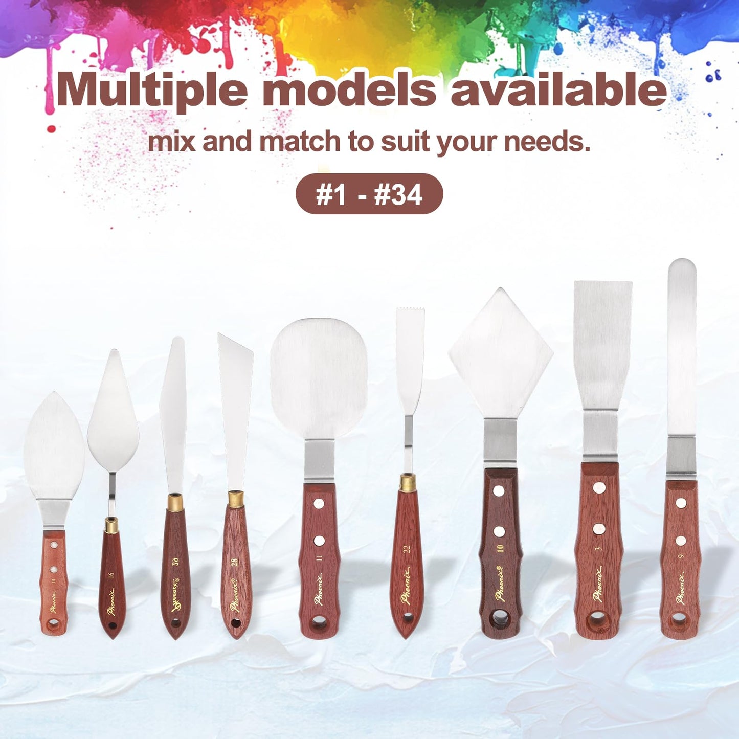 MECCANIXITY Pack of 1 Large Palette Knife No.14, 10.6" Long Palette Knives with Stainless Steel Flexible Spatula Pallet Knife and Wood Handle for Scraping, Mixing, Oil Acrylic Painting Canvas