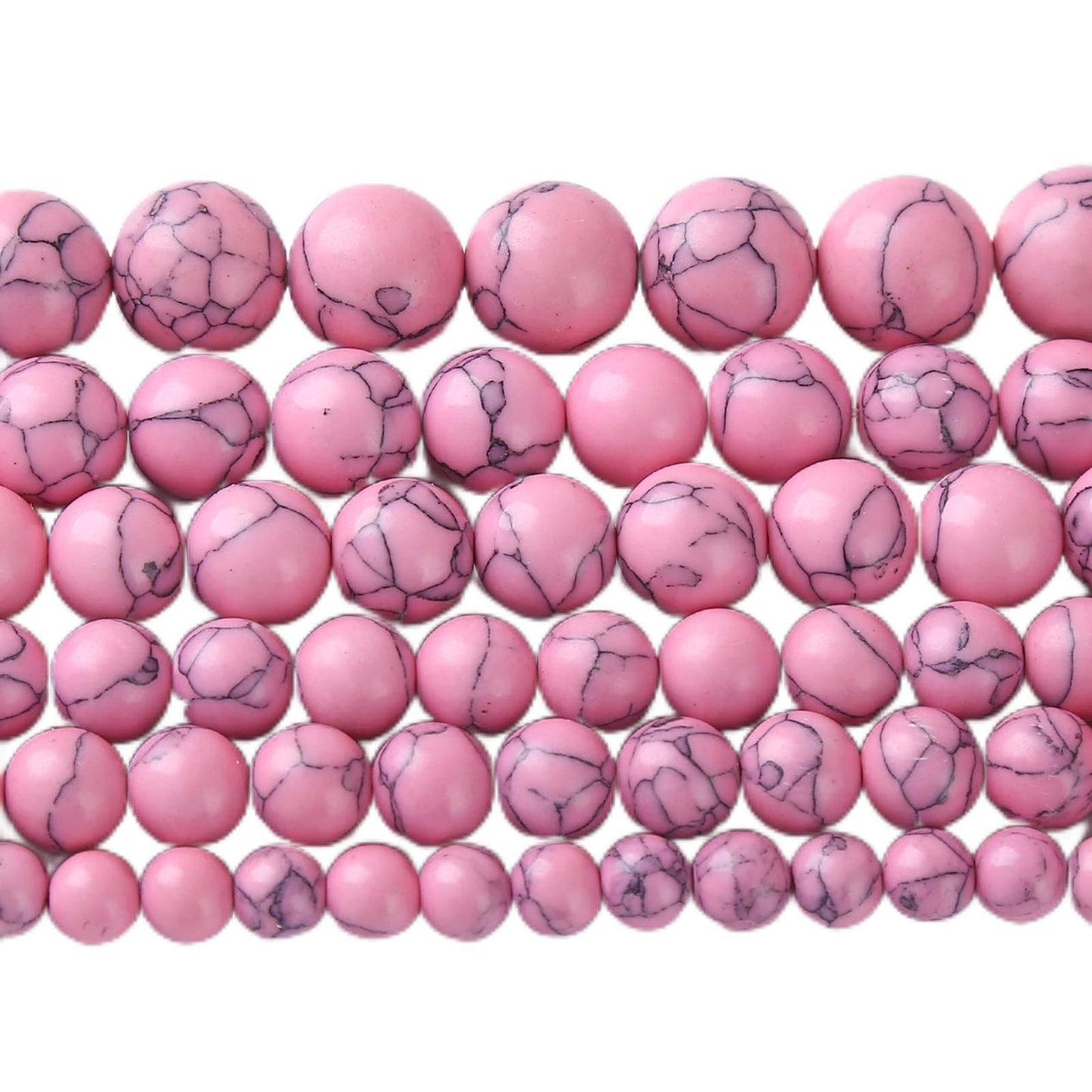 32pcs 12mm Pink Turquoise Beads Natural Stone Round Loose Spacer Beads for Jewelry Making DIY Bracelet Necklace 1 Strand 15inch