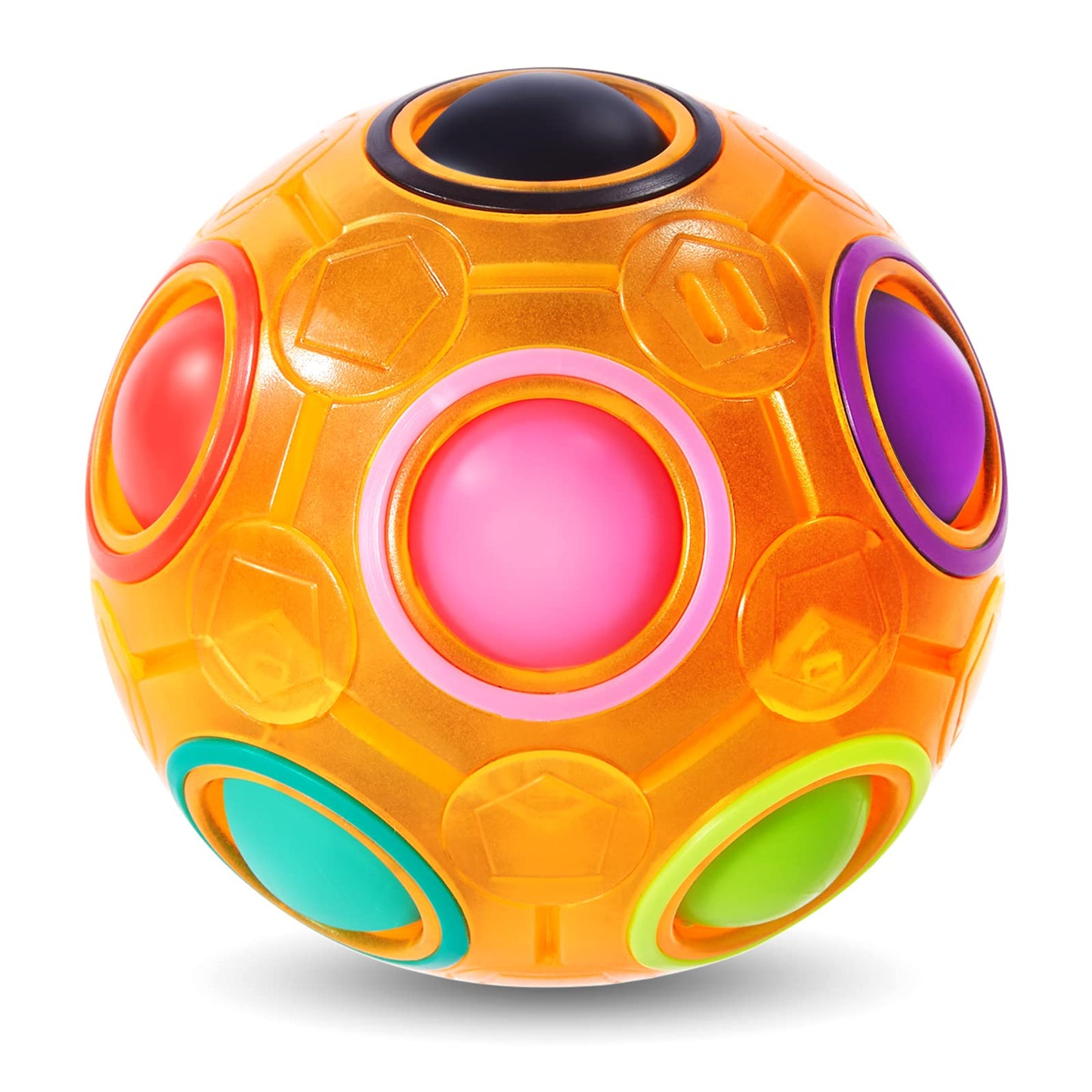 Vdealen Magic Rainbow Puzzle Ball, Fidget Ball Puzzle Brain Teaser Fidget Toy for Boys & Girls- Birthday Party Easter Valentines Christmas Stocking Stuffers for Kids Teen & Adults(Purple)