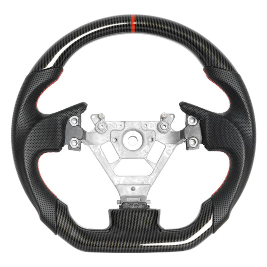 JIANGGAI Hydro-Dip Carbon Fiber Perforated Leather Grip Steering Wheel, Car Steering Wheel Fit for Infiniti G35 2004-2007