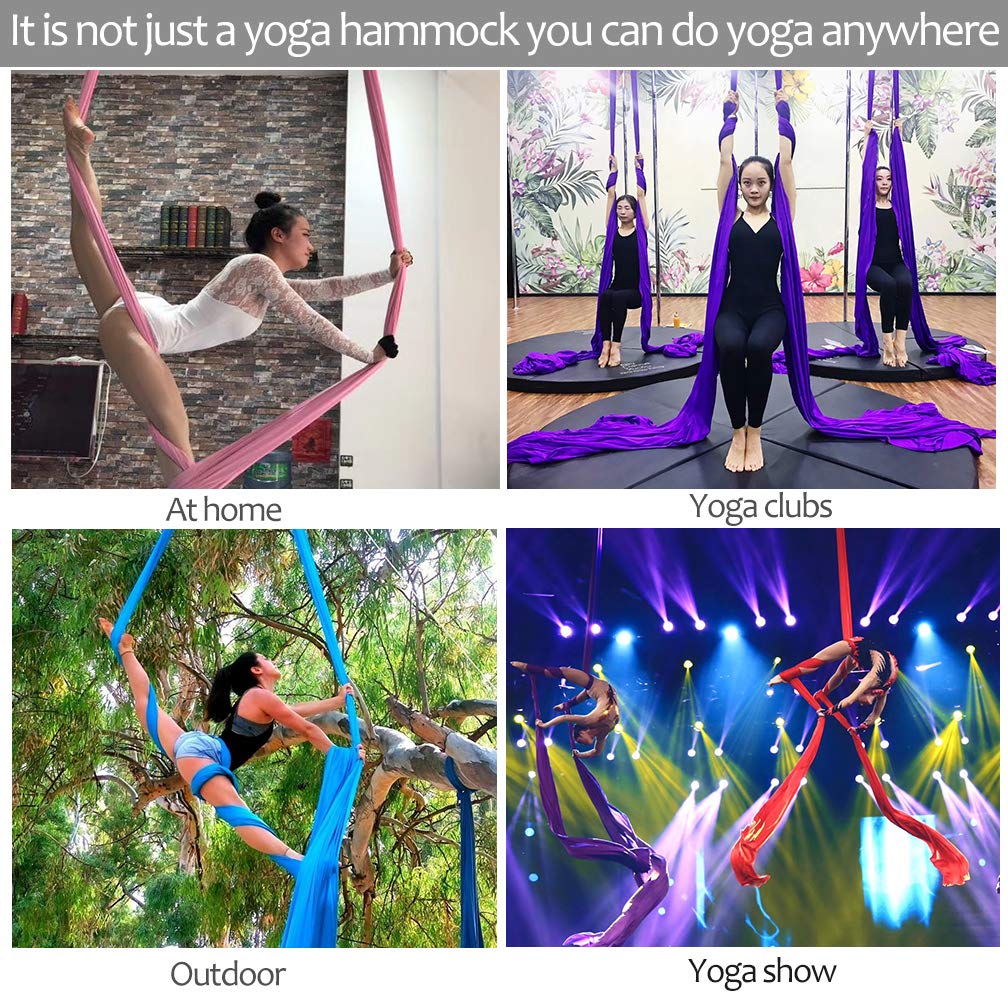 Sakura Deluxe Aerial Yoga Hammock & Silks Set - Aerial Acrobatic & Dance (L:10m W:2.8m - Sakura Pink)