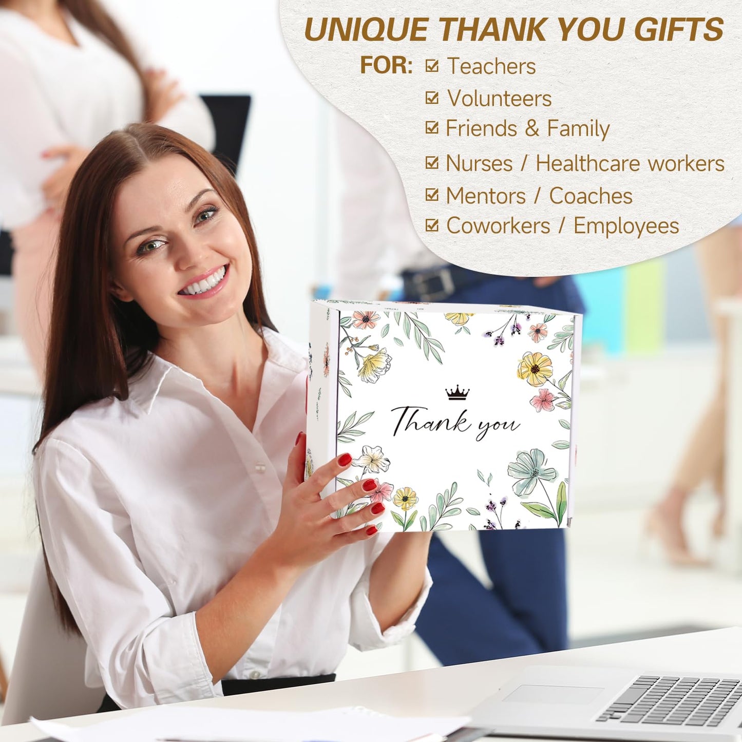 Administrative Professionals Day Gifts for Women, Employee Appreciation Gifts, 9PCS Thank You Gift Basket with Tumbler, Teacher Appreciation Gift for Coworkers, Friends, Boss, Nurse, Secretary