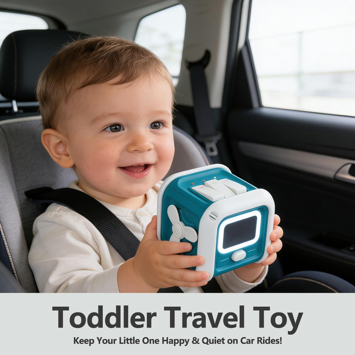inzerwudi Montessori Toys for 1 Year Old Boy Gifts, Busy Board for 1 Year Old Toys with Light, Travel Sensory Toys for Toddlers 1-3, Baby Activity Cube Learning Toy 12-18 Months Birthday