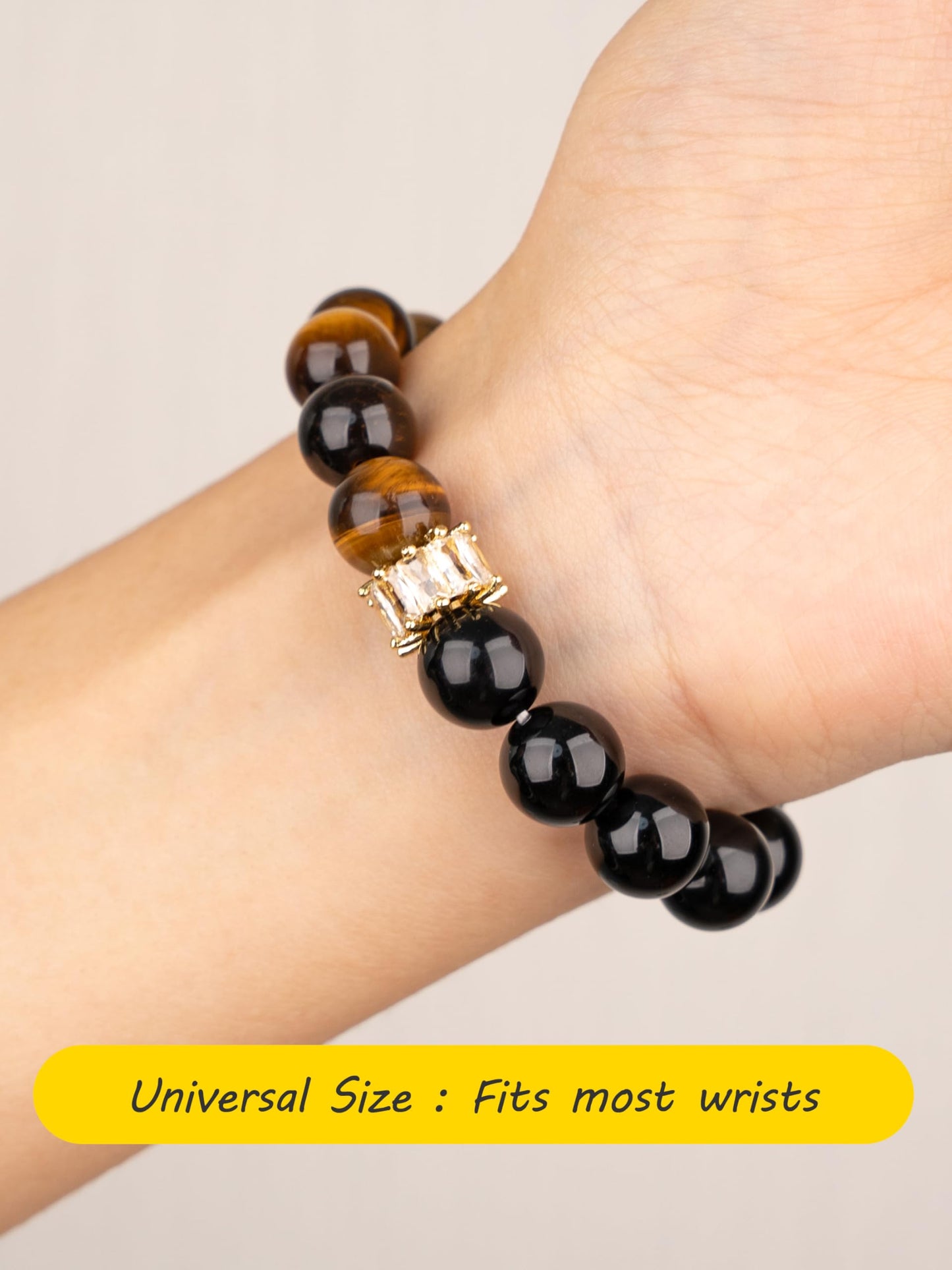 SENLLY Crystal Gift Bracelet, Tiger’s Eye & Black Obsidian Meaningful Natural Stone Crystal Jewelry for Women Mom Daughter Sister Wife Friend