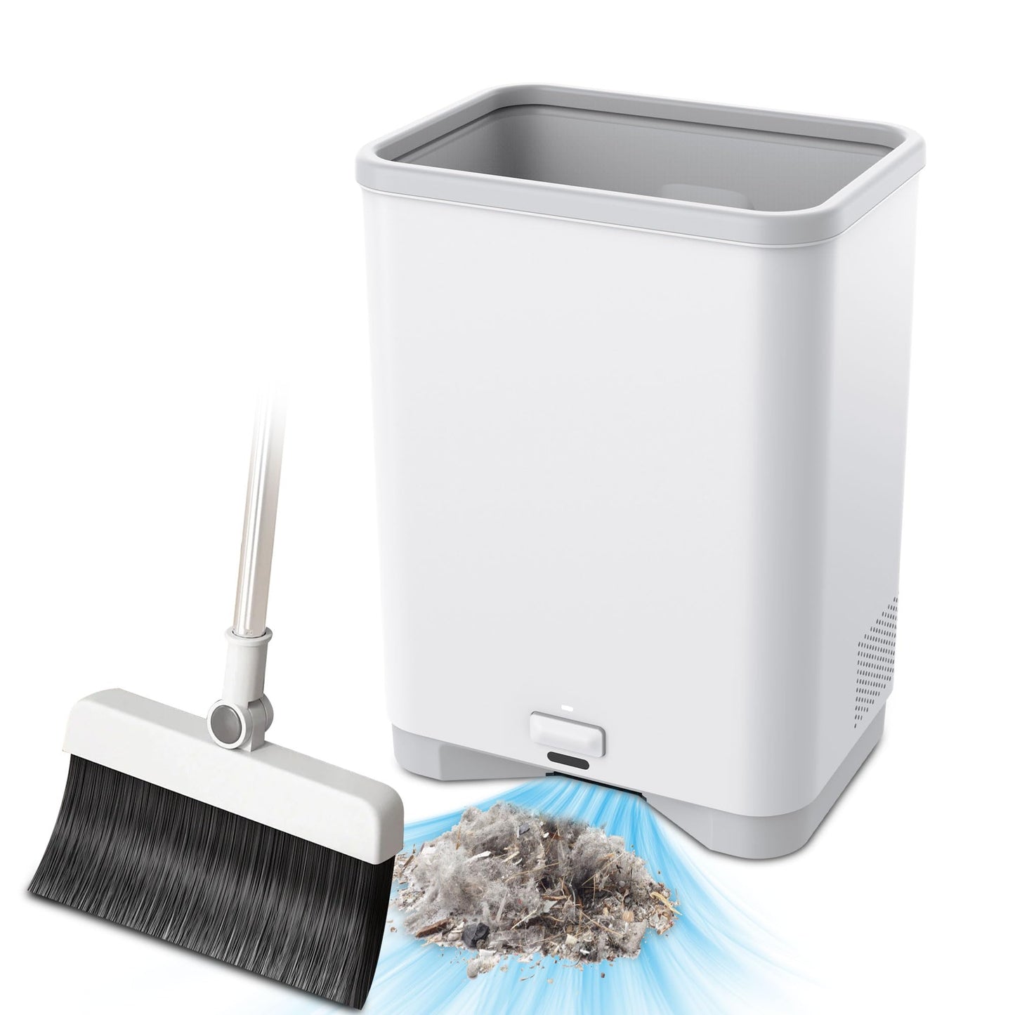Timnbo Touchless Vacuum Automatic Dustpan Great for Pet Hair/Food Crumbs/Dirt 4000PA Powerful Suction, Hair Vacuum for Salons Automatic Sensors, White Canister Vacuum Cleaner