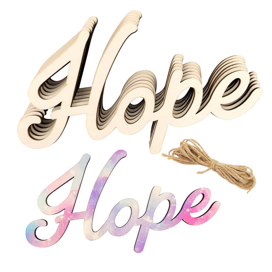 6 Pack 8 Inch Wood Hope Letters Cutouts Wood Hope Signs Wooden Hope Hanging Ornaments DIY Hope Wall Decor for Home Party Decoration