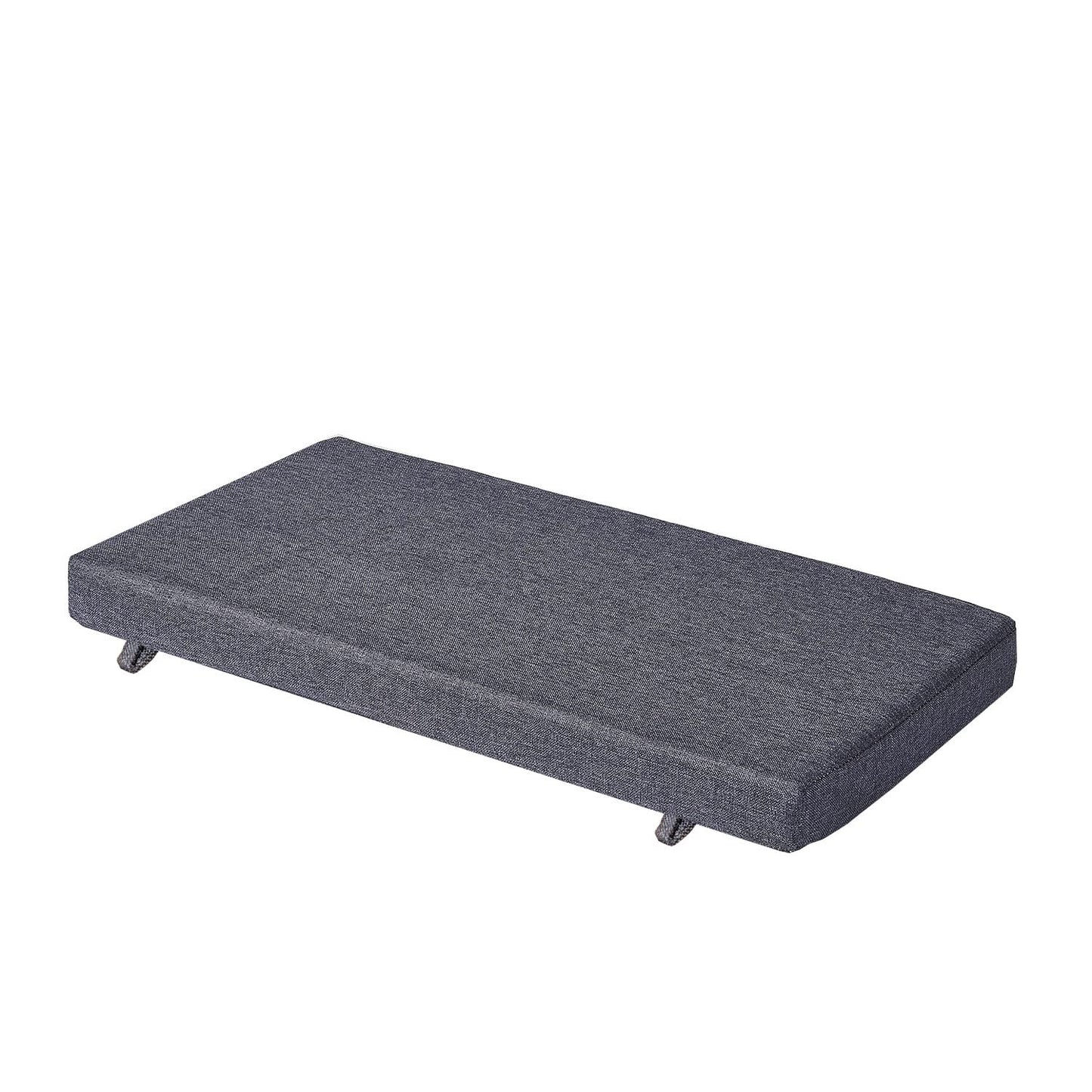 Saula 30 x 14 Inch Piano Bench Cushions for Indoor Furniture with Ties Non Slip Kitchen Dining Room Bench seat Cushion for Shoe Storage Ottoman Window Settee Pad, Gray