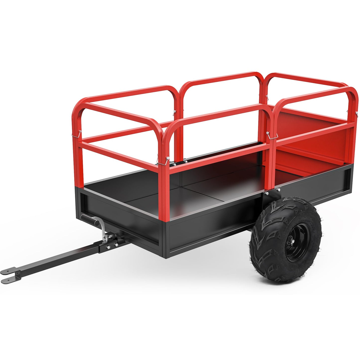 YITAMOTOR Heavy Duty 1500lbs ATV Trailer Dump Cart Tow Behind, 15 Cubic Feet, Yard Garden Cart Pull Behind Dump Trailer for Lawn Mower Tractor