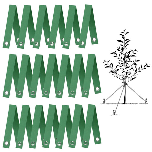 Tree Straps for Staking, 20 PCS Tree Support Straps for Newly Planted Saplings and Hurricane Protection, Tree Straightening Ties Green