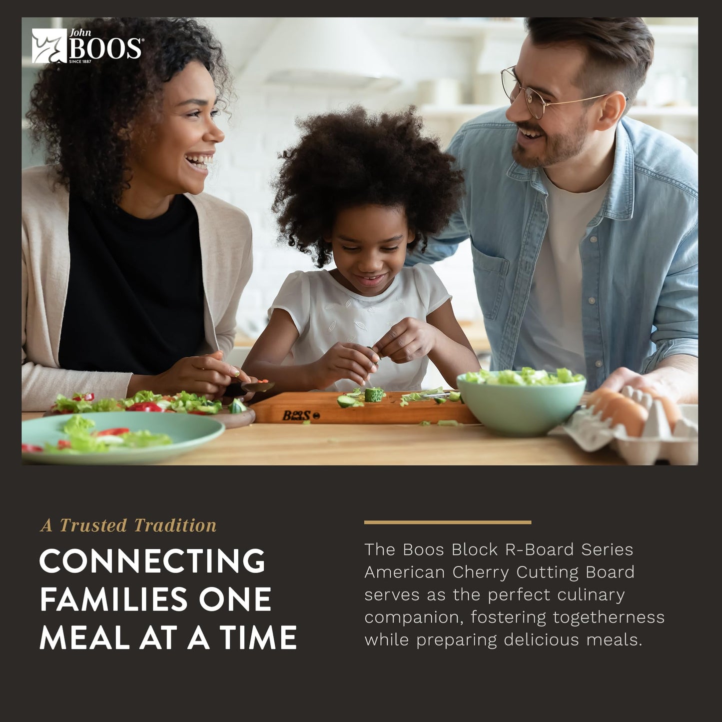 John Boos R-Board Series Rectangular Wooden Cherry Cutting Board 24”x18” – 1.5” Thick, 13.5-lb Reversible Butcher Block with Edge-Grain & Finger Grips – Made in the USA