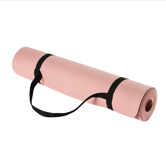 Amazon Basics 0.25-inch Thick TPE Exercise Yoga Mat with Carrying Strap, Rose