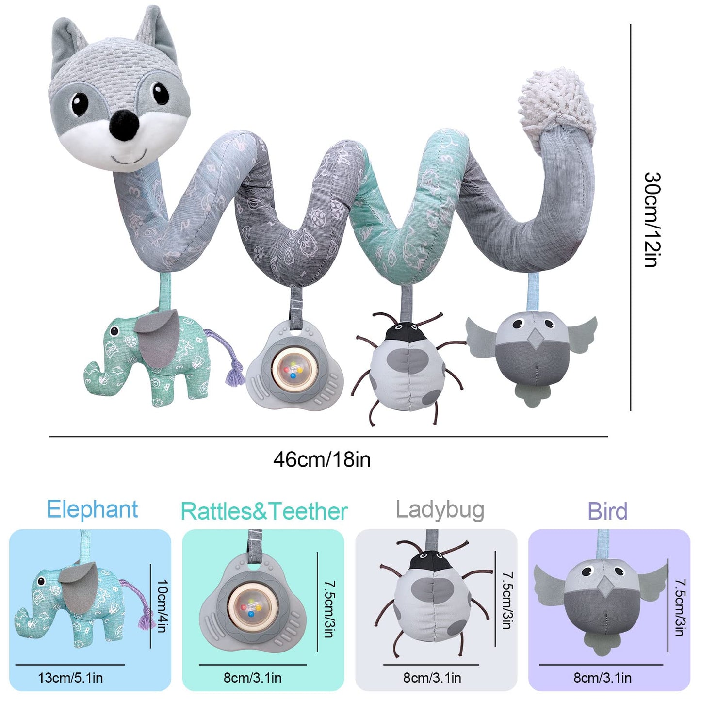 Car Seat Toys for Babies 0-6 Months Boys Girls Newborn Toys Stroller Toy, Carseat Toys Hanging Baby Infant Toy 0-3 Months for Carseat Stroller Crib with Music Rattle, Baby Gift for 0 3 6 9 12 Months