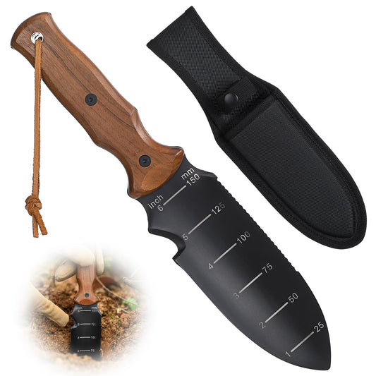 Hori Hori Garden Knife, Garden Tools Trowel with EDC Sheath, Gardening Tools for Weeding Digging Planting with 7" Stainless Steel Blade,Dual-Scale Measurement,Hanging Hole, Gifts for Women Mom Men Dad