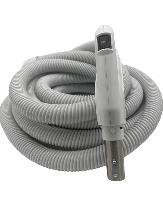 Universal Central Vacuum 30 ft High-Voltage Hose with Direct Connect Plug, ON-Off Switch Control at The Handle-Compatible with Most Inlets - Crushproof (30. Ft. Direct Connect)