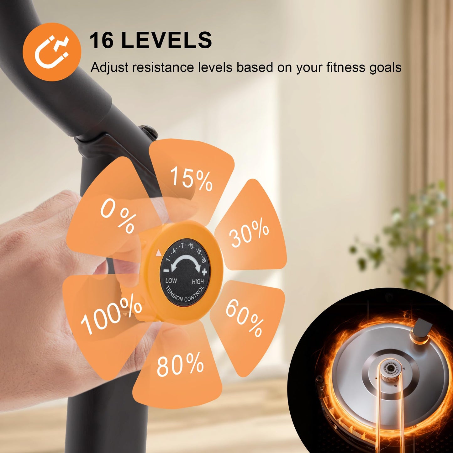 Magnetic Stair Stepper for Home, 16-Level Adjustable Resistance up to 77LBS, 350LBS Capacity, with Cup Holder & Bluetooth APP, Folding Compact Cardio Climber(Black)