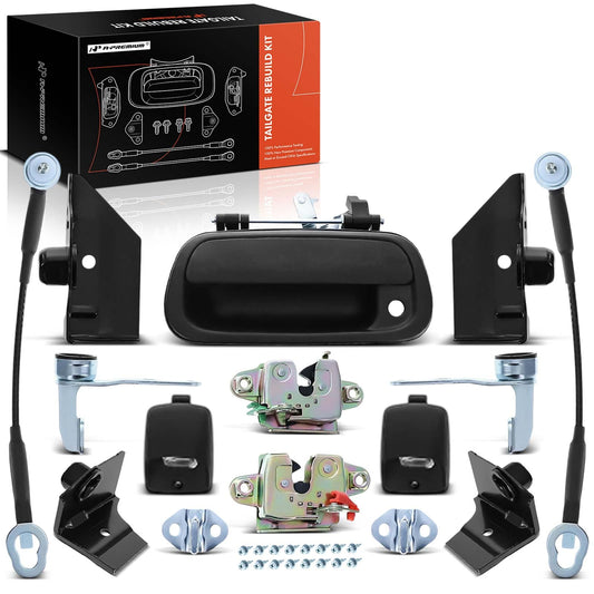 A-Premium Tailgate Rebuild Kit Compatible with Toyota Tundra 2000-2006, Rear Tailgate Parts Handle Bezel Latch Hinge Cable Lamp Striker Bolts (Pack of 31)